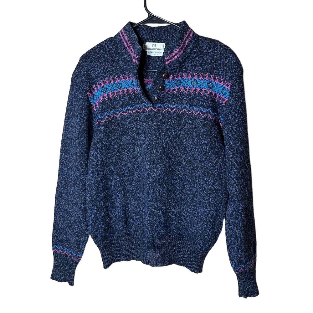 Vintage Sierra Woolens Multicolor Wool Blend Pullover Sweater Womens Medium